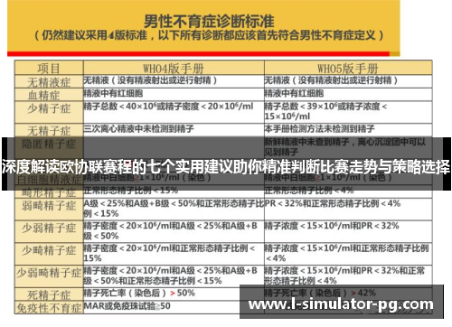 深度解读欧协联赛程的七个实用建议助你精准判断比赛走势与策略选择